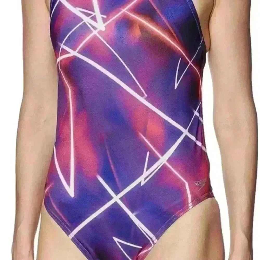 NWT Speedo Women’s Sz 30 Double Strap Eco Endurance Cheeky‎ Fit Swimsuit